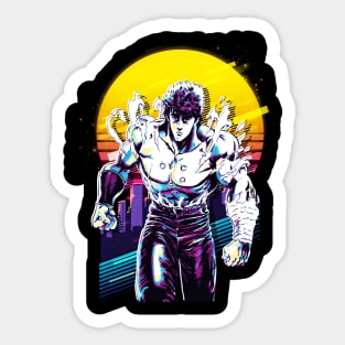 Kenshiro's Vengeance Fist Of The North Star's Intense Action Sticker